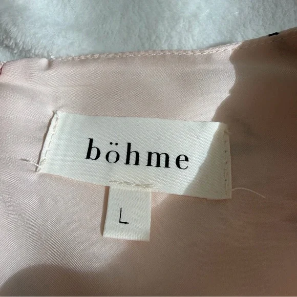 EUC Bohme Hadlee Cream and Black Floral Long Balloon Sleeve Midi Dress - Picture 9 of 12